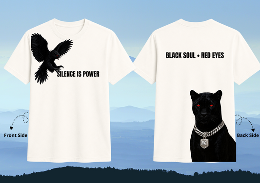 Black Soul Red Eyes – Silent Power Graphic T-Shirt